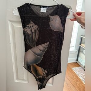 Zara Mesh Shell Bodysuit